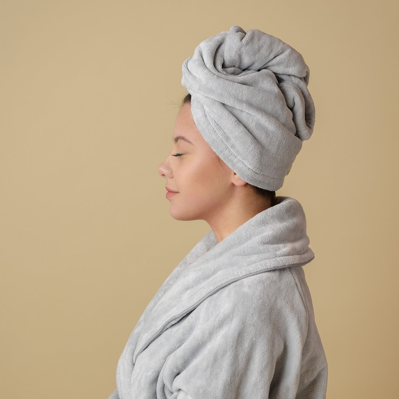 Superior Turban
- One size- Pearl Grey- Cotton - Dalfilo