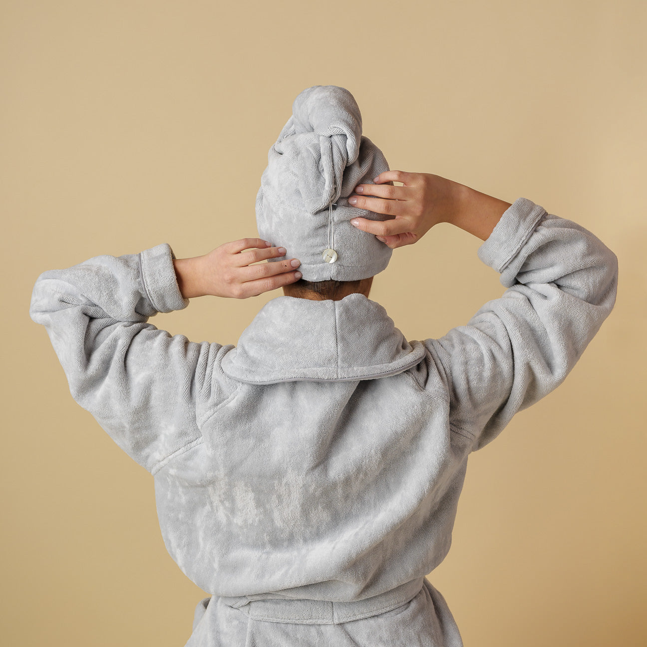 Superior Turban
- One size- Pearl Grey- Cotton - Dalfilo