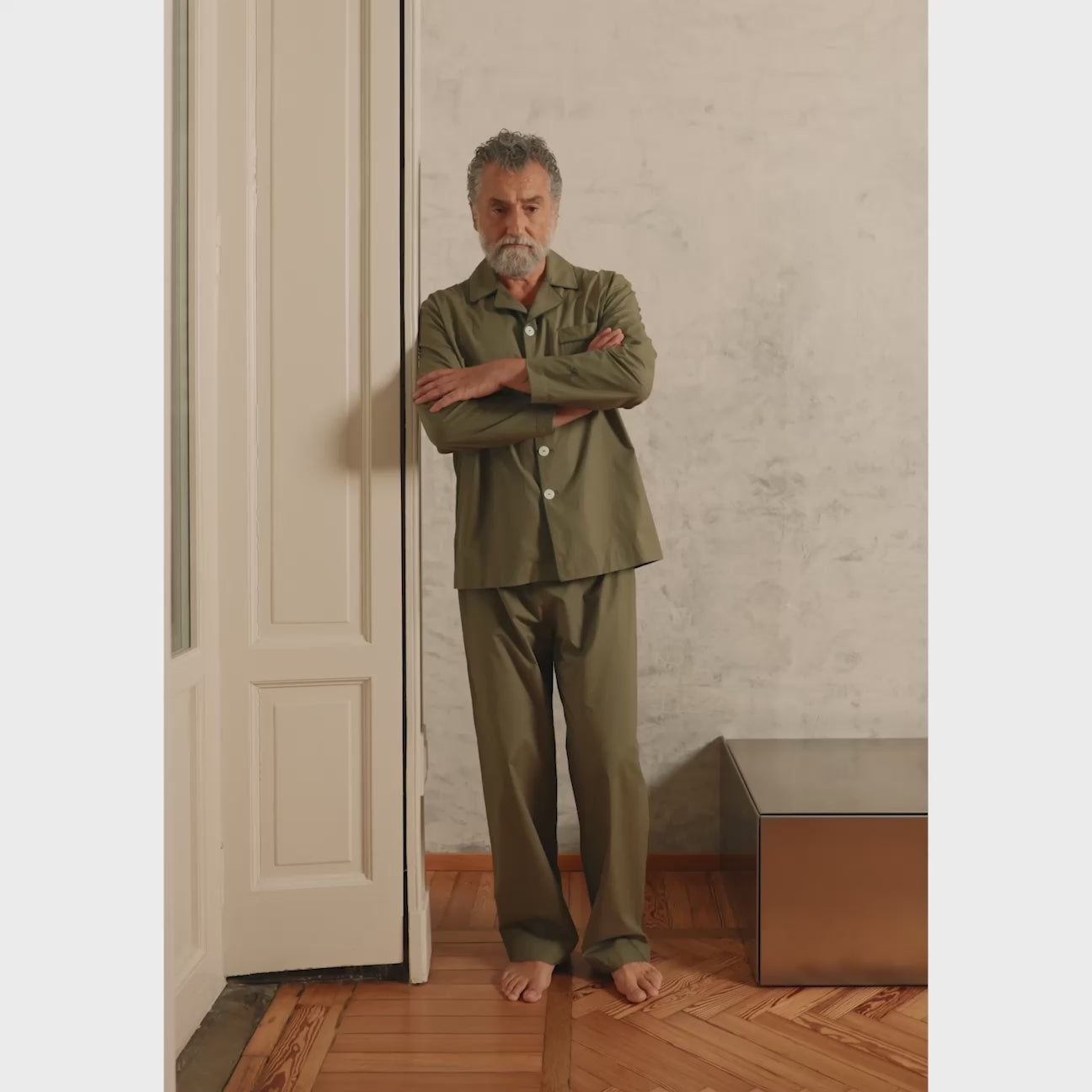 Washed Percale Pyjama Set
- XS- Military Green- Percale - Dalfilo