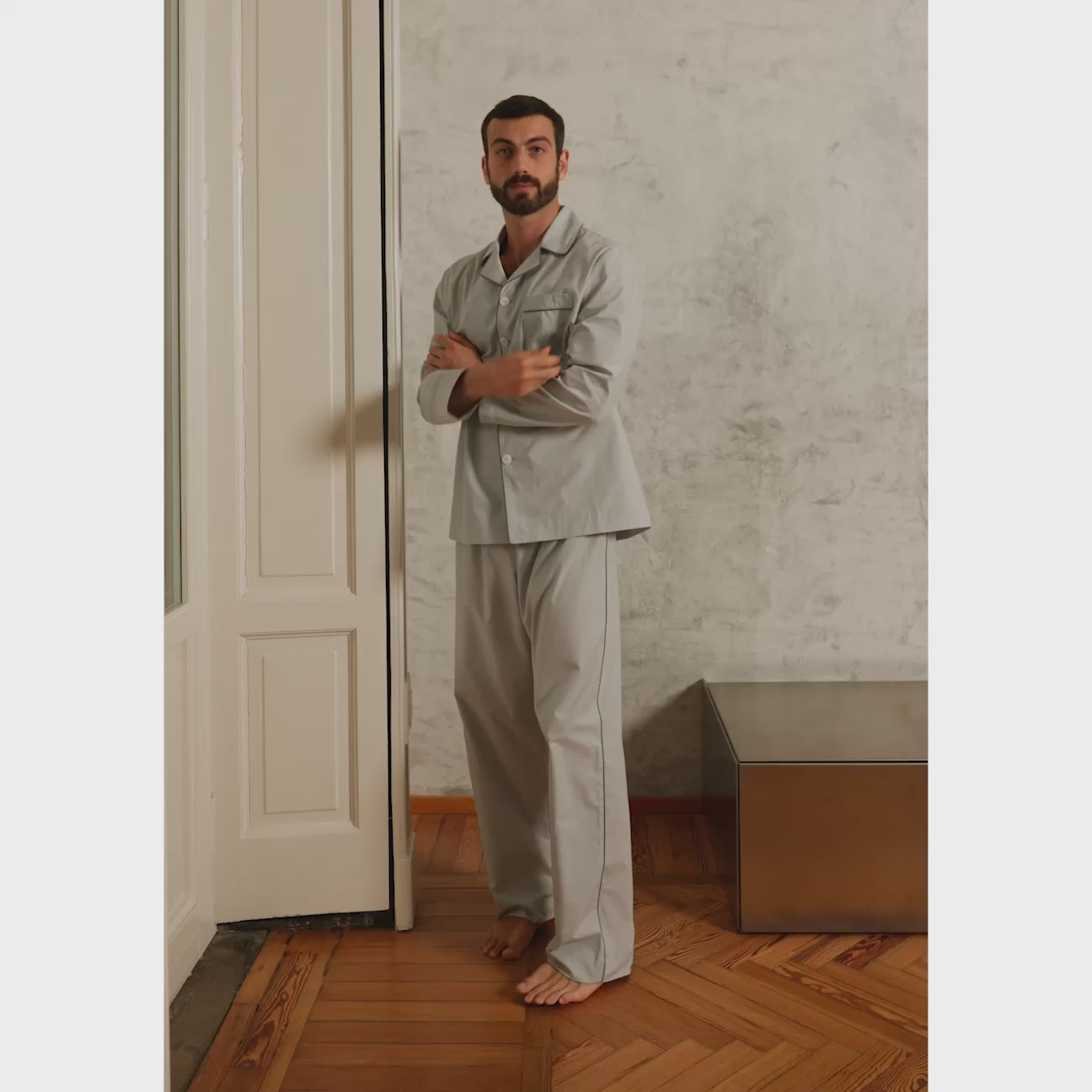 Washed Percale Pyjama Set
- XS- Pearl Grey- Percale - Dalfilo