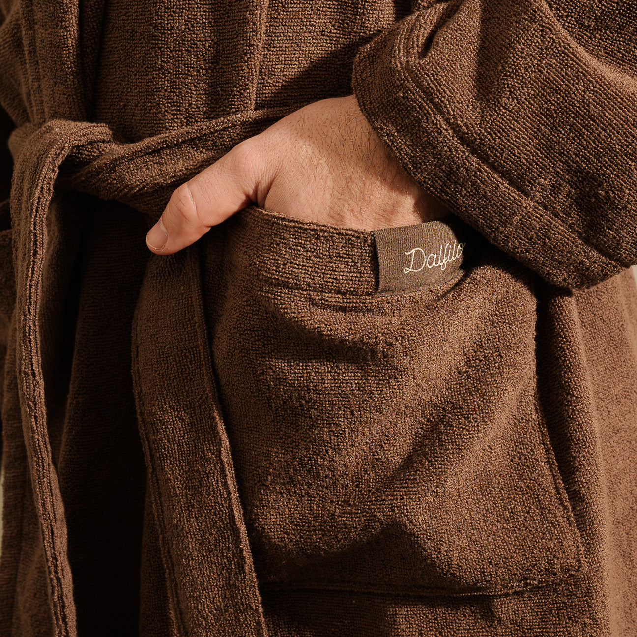 Hooded Sports Bathrobe
- S- Ebony- Cotton - Dalfilo