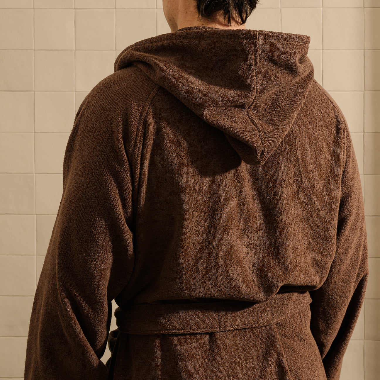 Hooded Sports Bathrobe
- S- Ebony- Cotton - Dalfilo
