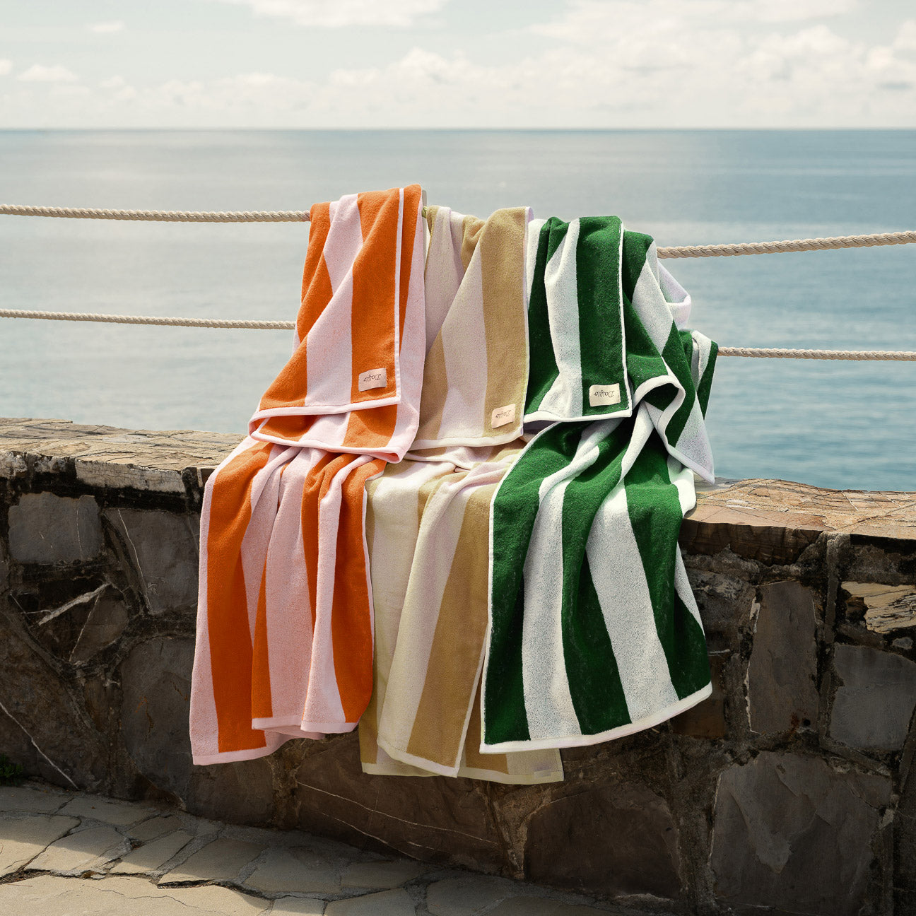 Portofino Beach Towel
- 100x180 cm- Green- Cotton - Dalfilo