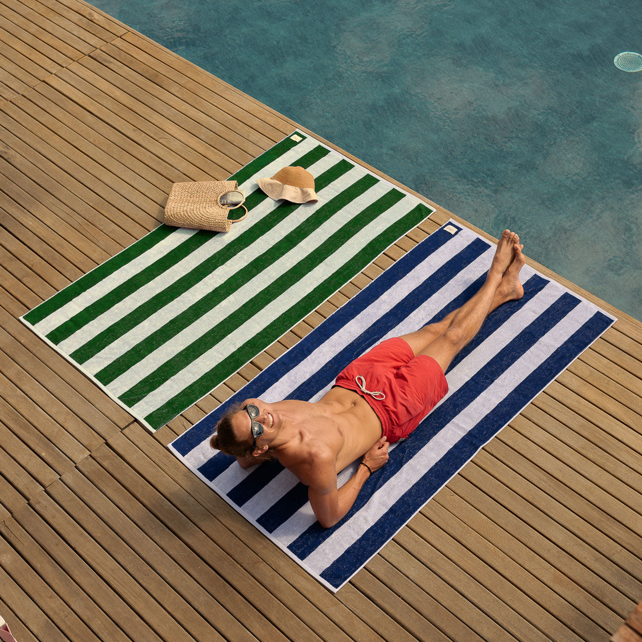 Portofino Beach Towel
- 100x180 cm- Green- Cotton - Dalfilo