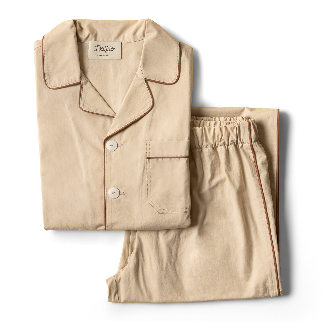 Washed Percale Pyjama Set
- XS- Latte- Percale - Dalfilo