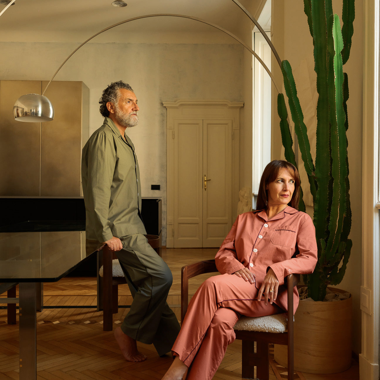 Washed Percale Pyjama Set
- XS- Military Green- Percale - Dalfilo