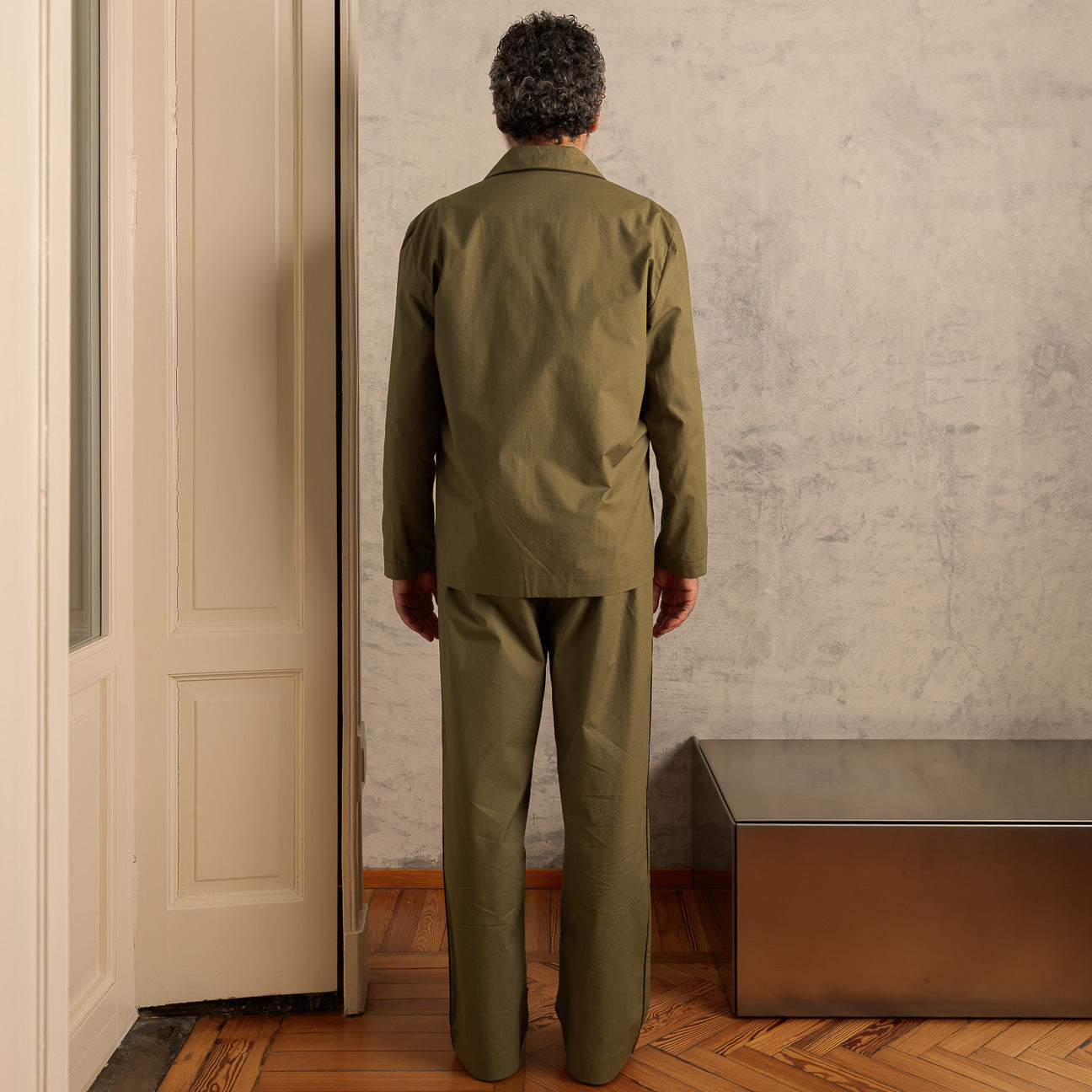 Washed Percale Pyjama Set
- XS- Military Green- Percale - Dalfilo