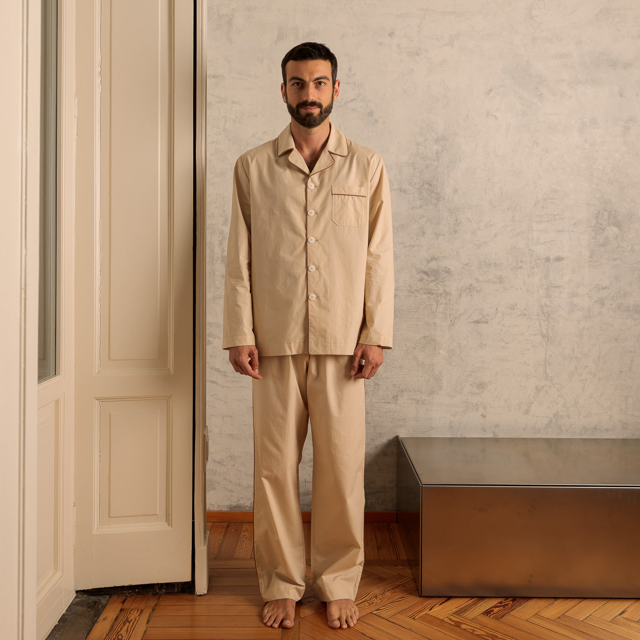 Washed Percale Pyjama Set
- XS- Latte- Percale - Dalfilo