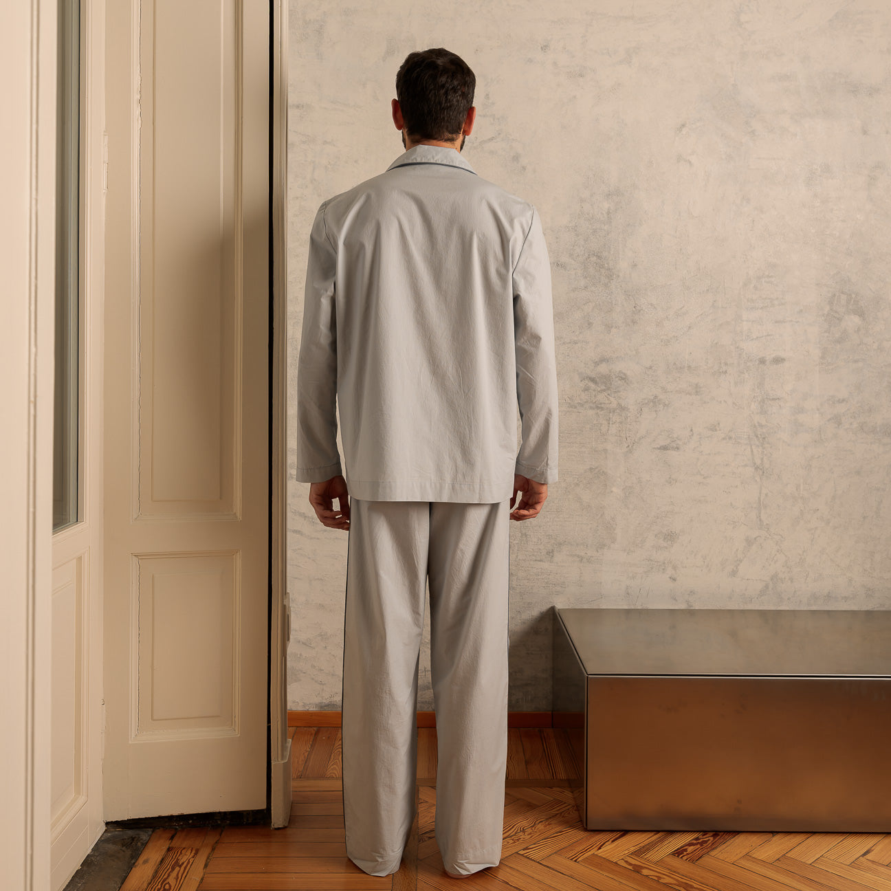 Washed Percale Pyjama Set
- XS- Pearl Grey- Percale - Dalfilo