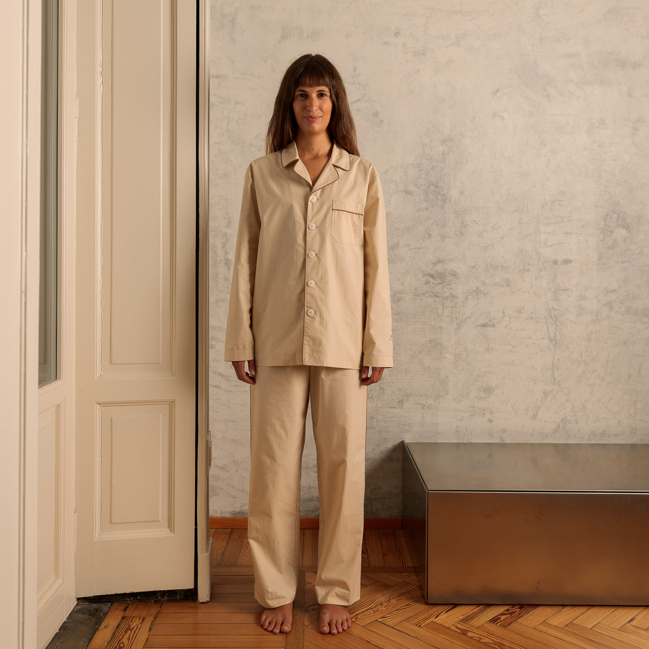 Washed Percale Pyjama Set
- XS- Latte- Percale - Dalfilo