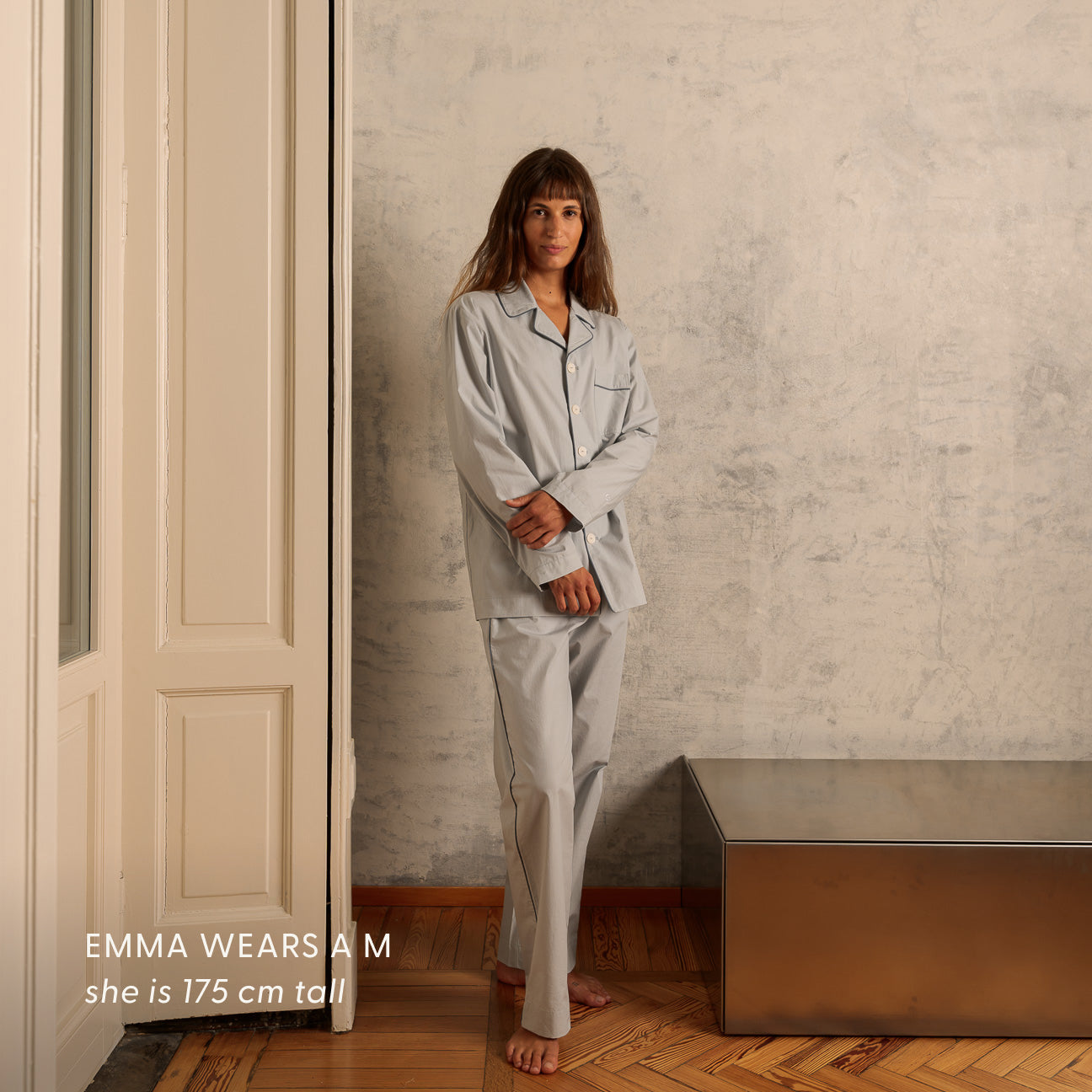 Washed Percale Pyjama Set
- XS- Pearl Grey- Percale - Dalfilo