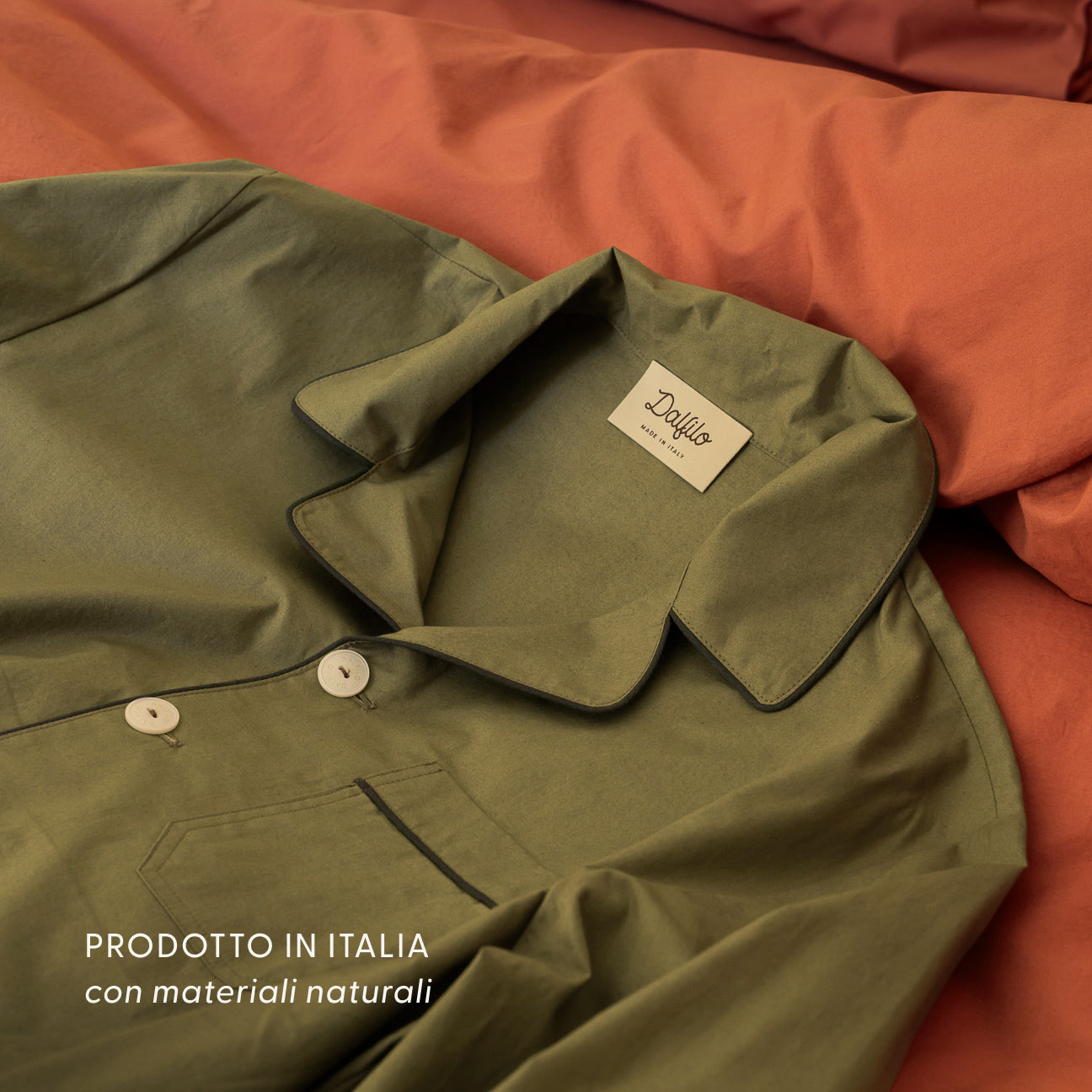 Washed Percale Pyjama Set
- XS- Military Green- Percale - Dalfilo