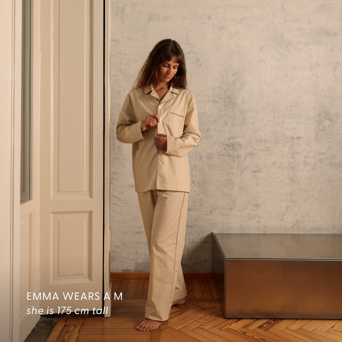 Washed Percale Pyjama Set
- XS- Latte- Percale - Dalfilo