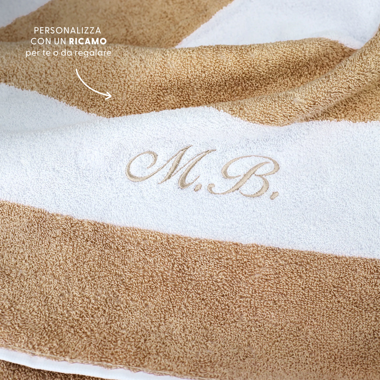 Portofino Beach Towel
- 100x180 cm- Sand- Cotton - Dalfilo
