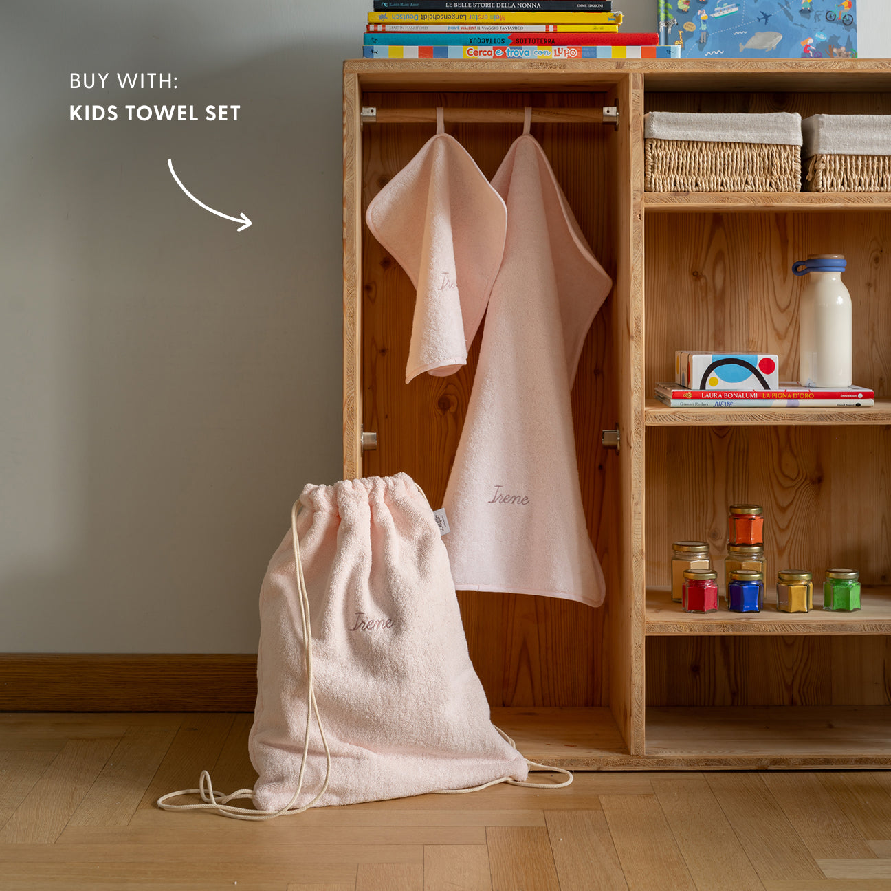 Kids Drawstring Bag
- One Size- Cherry Pink- Cotton - Dalfilo