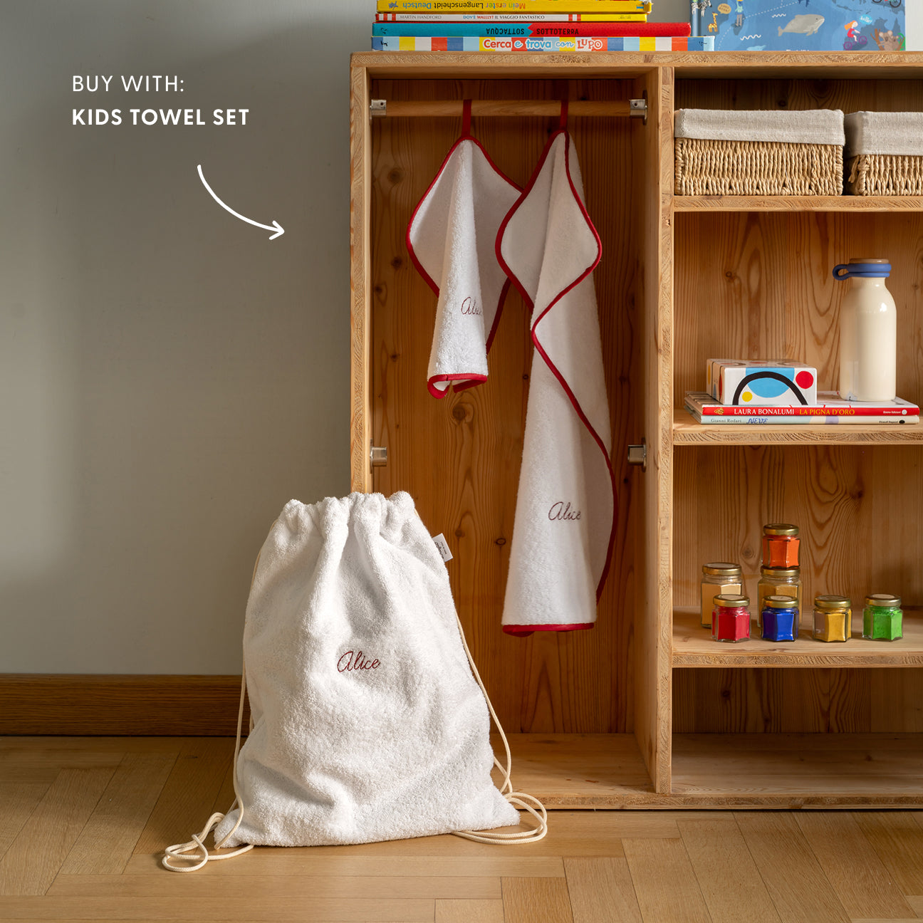 Kids Drawstring Bag
- One Size- White- Cotton - Dalfilo